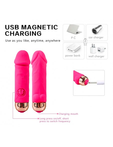 VIBRADOR MINI PENE CON APP USB