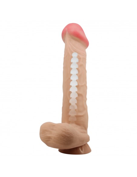 DILDO REALISTICO VERTEBRADO CON PIEL EXTENSIBLE 26CM